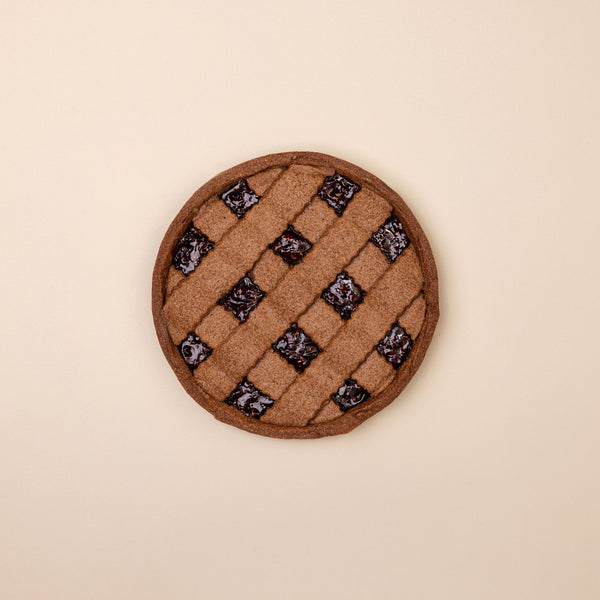 Crostata al cacao con confettura di lamponi